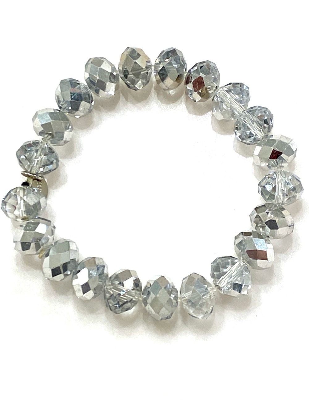 cezanne Faceted Crystal Silver-Tone Stretch Bracelet